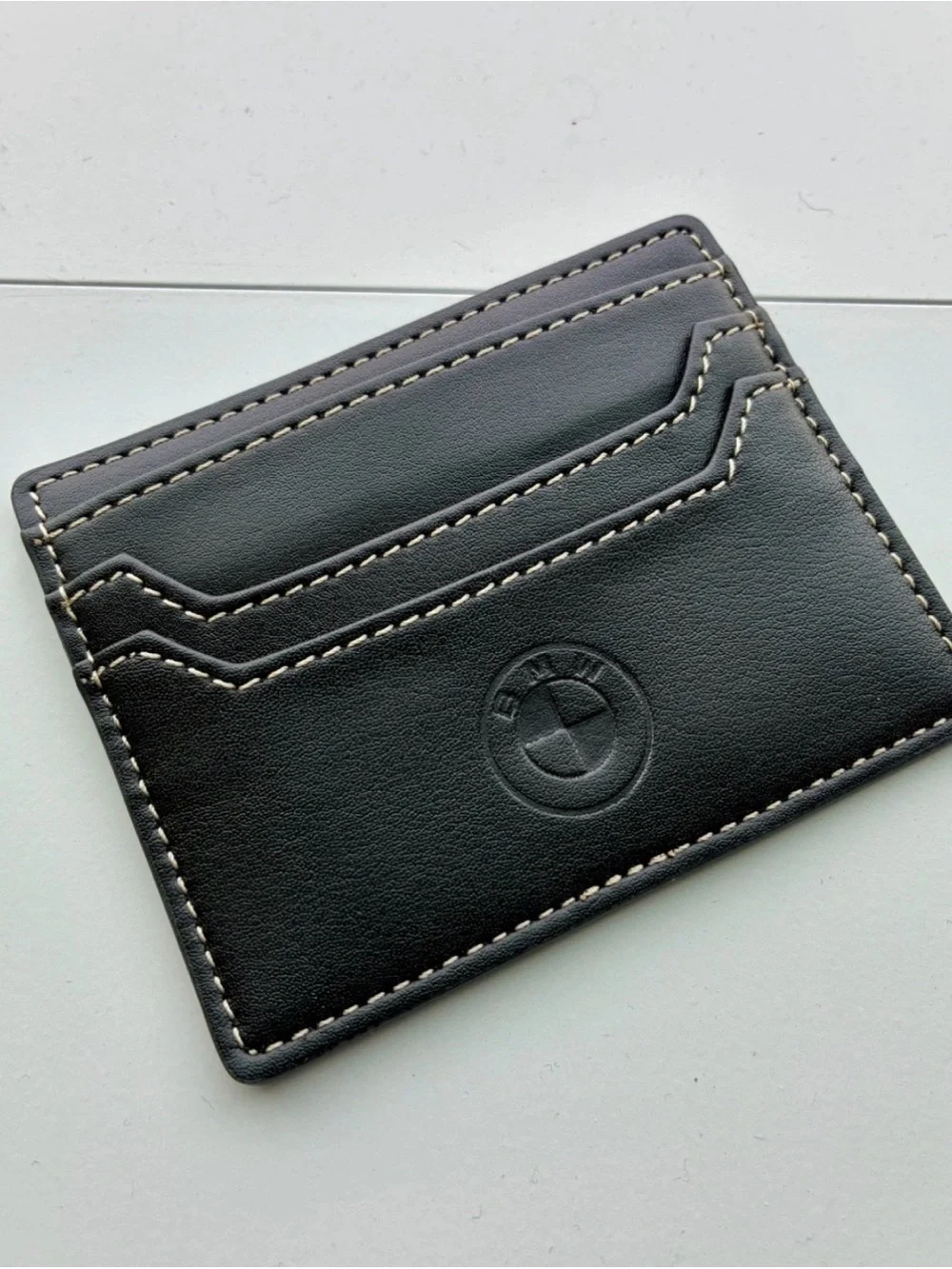 BMW Black Leather Slim Card & Key Pocket